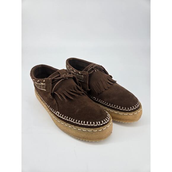Laidback London Beaded Erku Chukka Moccasins Brown Suede Sz 38 US 7.5 New In Box - Picture 4 of 13